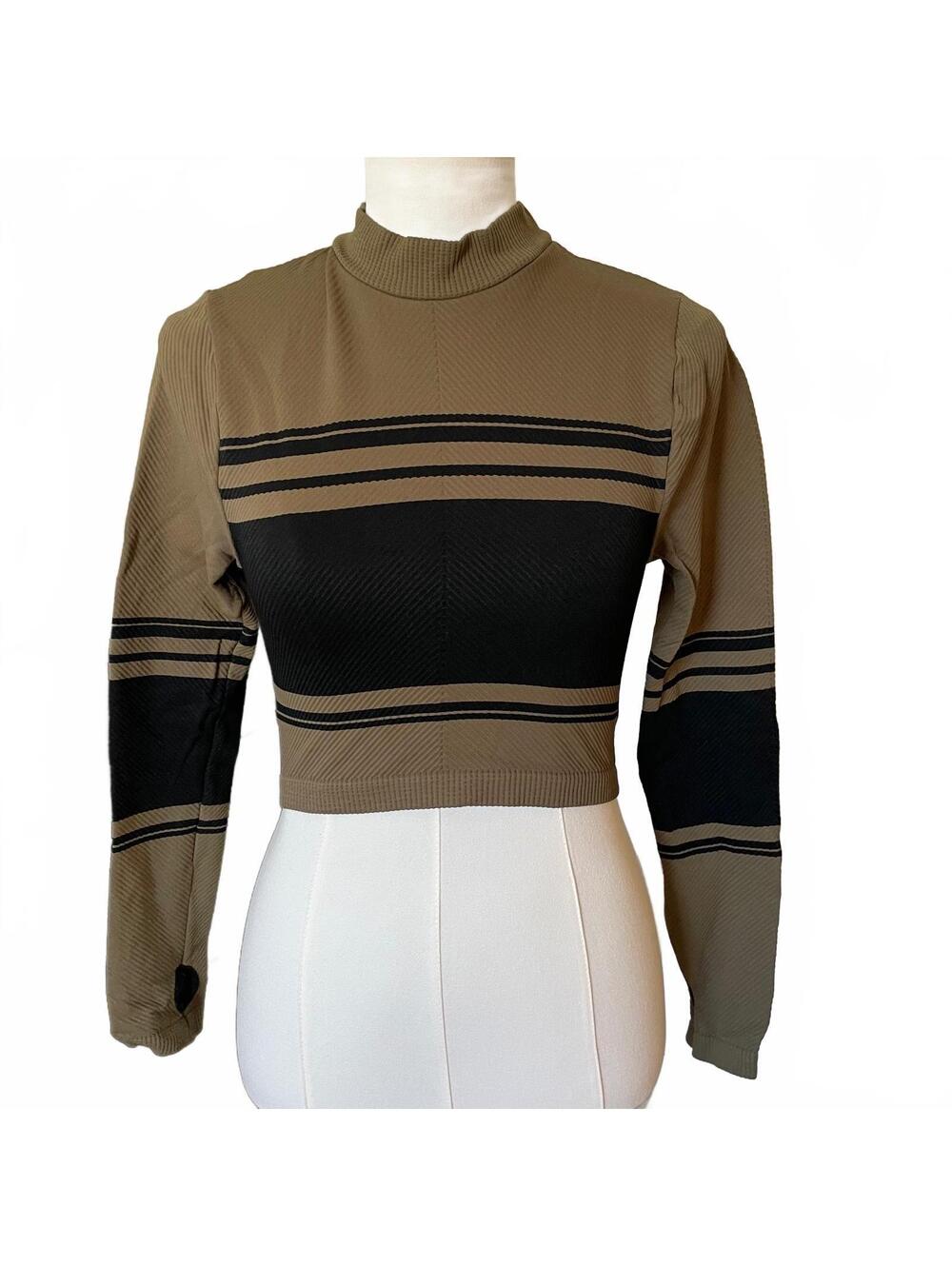 Free people movement green and black long sleeve top